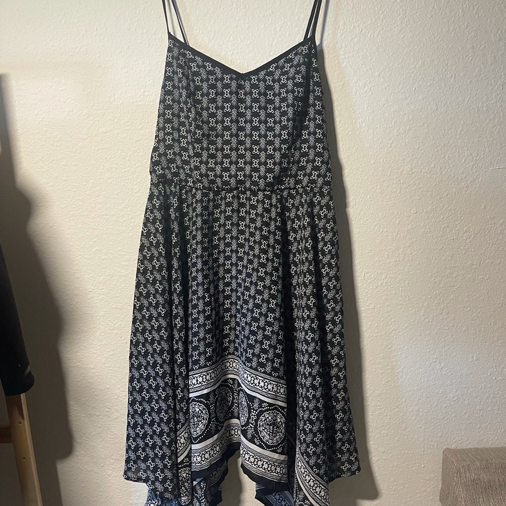 Fun asymmetrical dress with black and white print from target